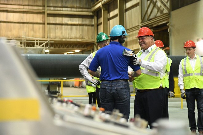 Premier Doug Ford and Natural Resources and Forestry Minister Jeff Yurek tour Resolute Forest Products in Thunder Bay. (Twitter)