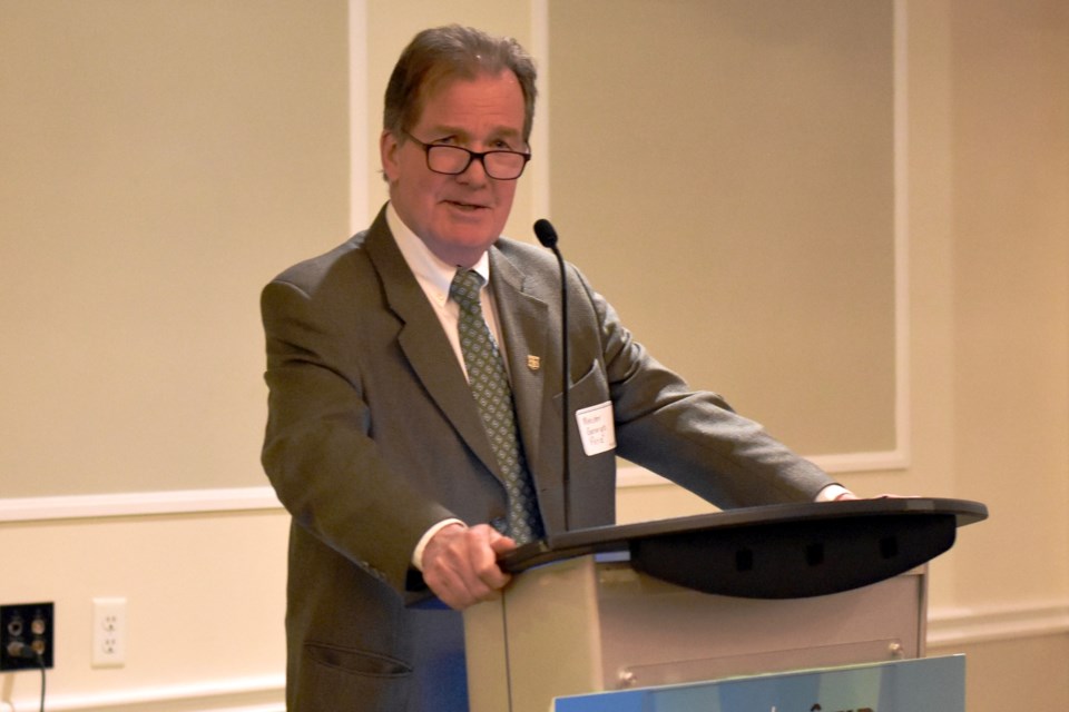 Timmins MPP George Pirie at an NOHFC announcement at the Dante Club on Jan. 12, 2023. (Maija Hoggett/TimminsToday)