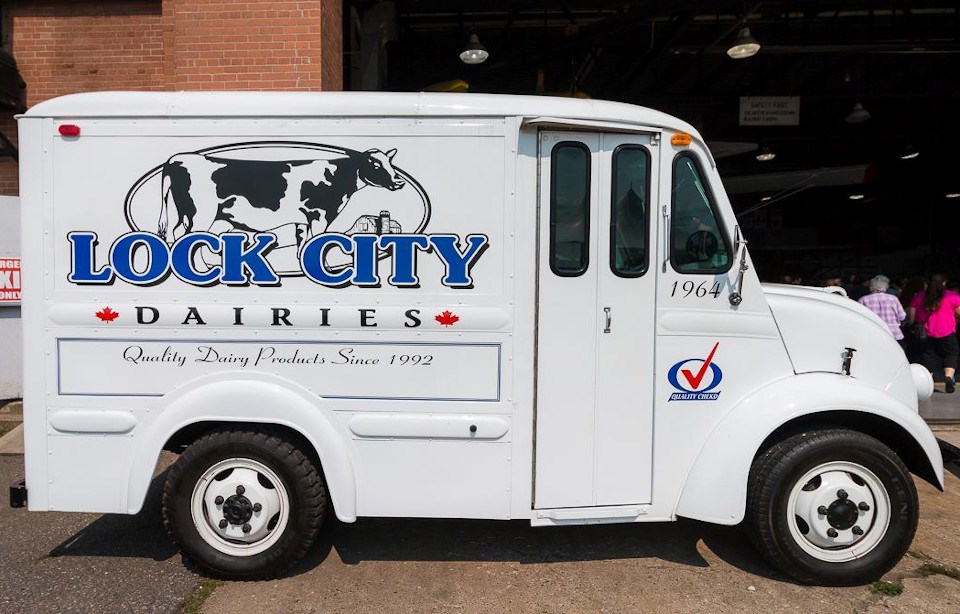 Lock City Dairies vintage truck