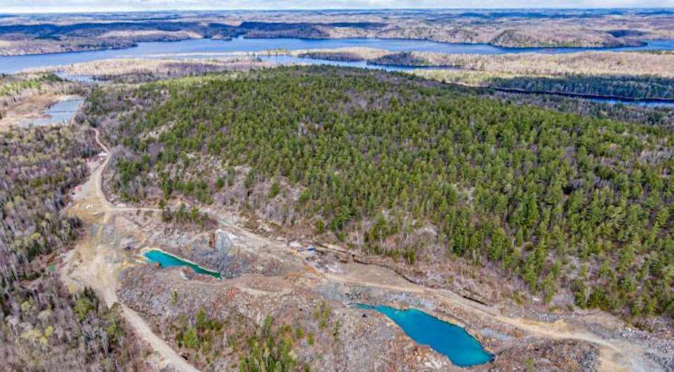 The former Ursa Major Minerals' Shakespeare open-pit mine, west of Sudbury (Magna Mining)