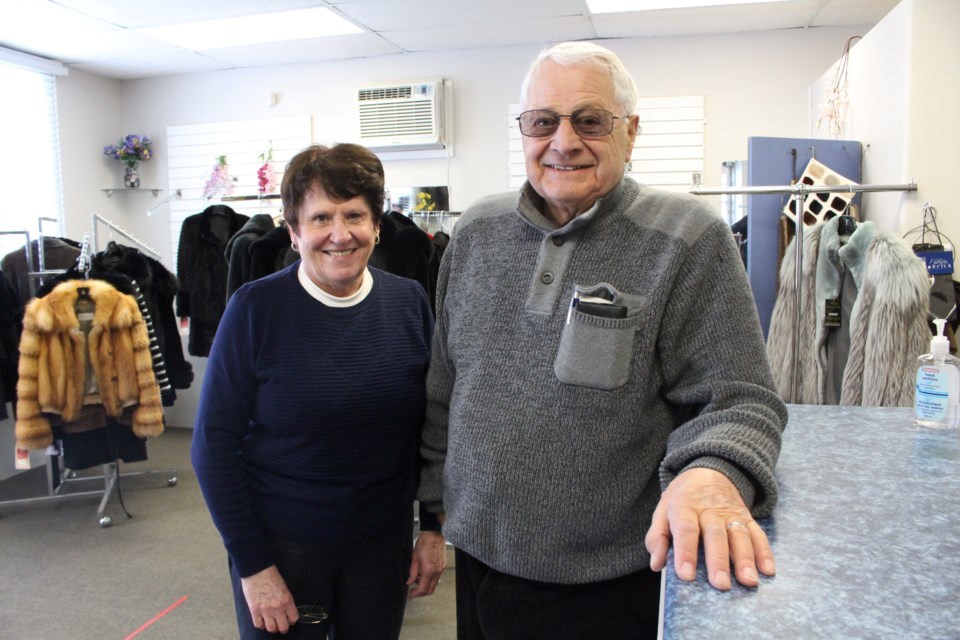 Lafrance Furs owners Marc and Claire Lafrance are shutting down the 113-year-old Sudbury business on March 28. (Arron Pickard/Sudbury.com)
