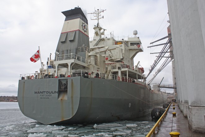 Lower Lakes Towing’s Manitoulin was the first spring arrival at the Port of Thunder Bay to kick off the 2017 navigation season. 
