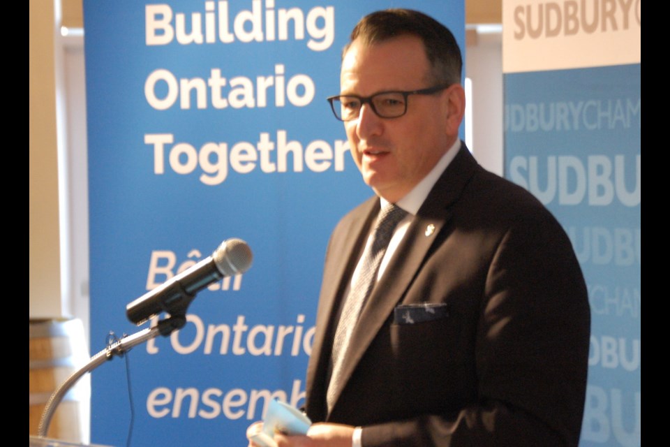 Energy, Northern Development and Mines Minister Greg Rickford speaks in Sudbury, March. 5.