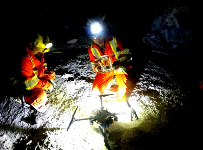 SafeSight Exploration of North Bay is working on technology that would allow drones to fly underground to examine mine cavities. (SafeSight photo)