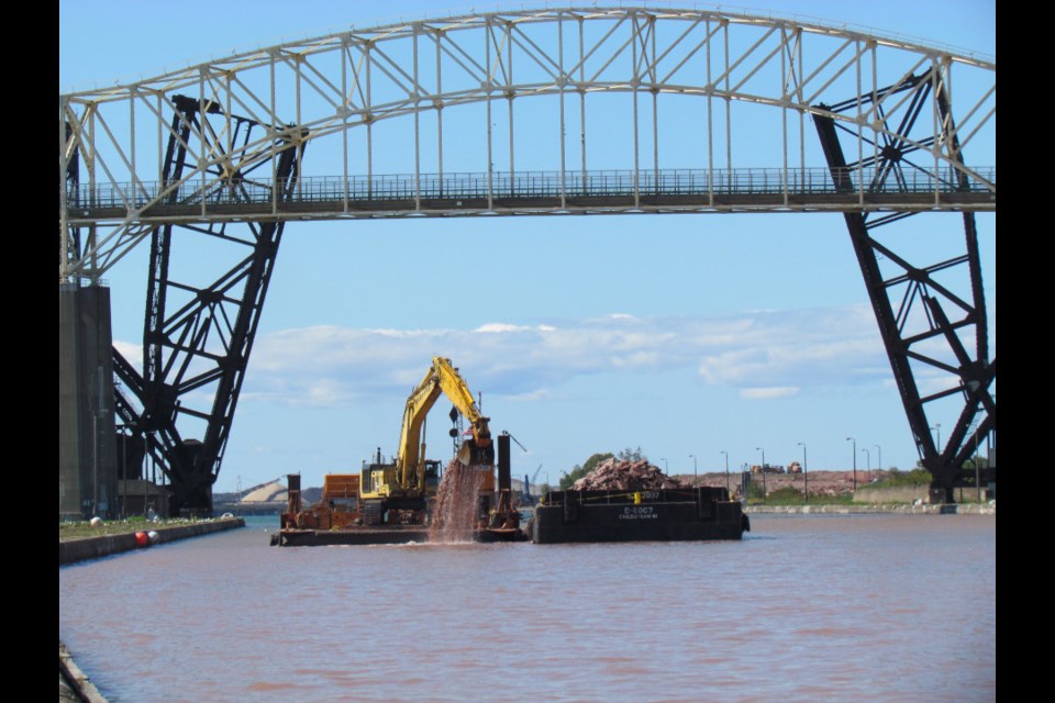 Dredging continues on the approach channel to the proposed new lock at Sault Ste. Marie, Mich. (U.S. Army Corps of Engineers photo)