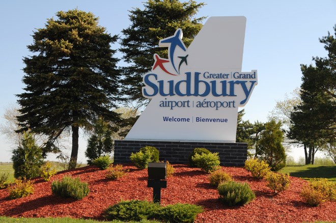 Sudbury airport sign