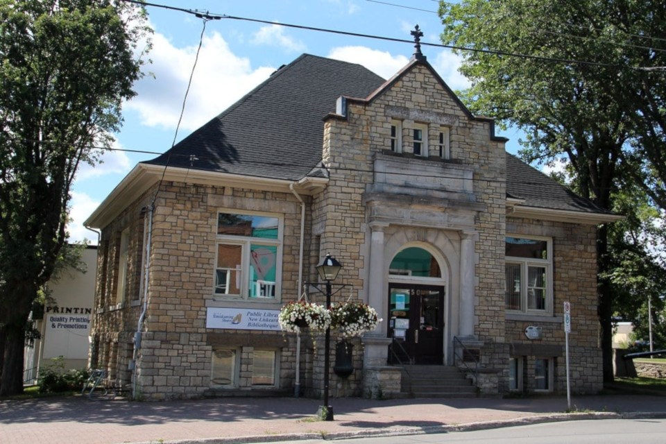 The former New Liskeard library building was constructed in 1910 with a grant from American steel magnate and philanthropist Andrew Carnegie.