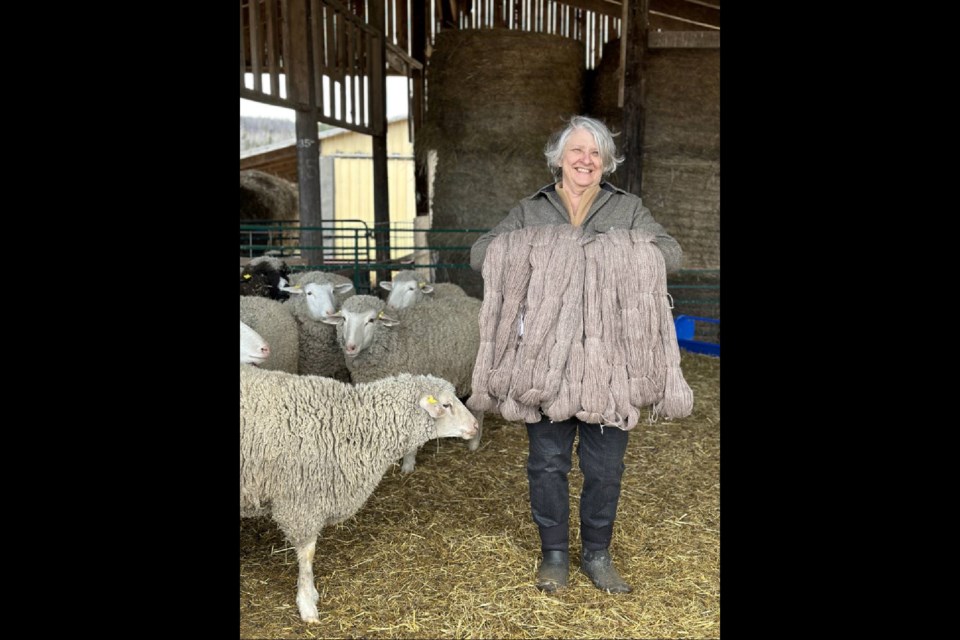 Beverly Barlow processes all the wool from her own flock into high-quality yarn. 