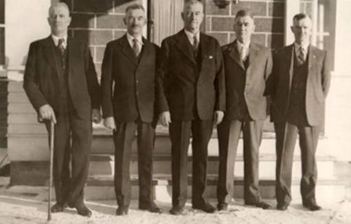 The Purvis Brothers partnership, pictured circa 1930, included (from left) William, John (Jack), James, Alexander, and Edward.