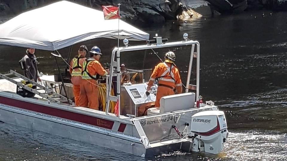 The first boat BadRiverBoats manufactured is the 'SS Workhorse,' which is used by sister company Patrick Mechanical for hauling construction supplies and personnel to worksites.