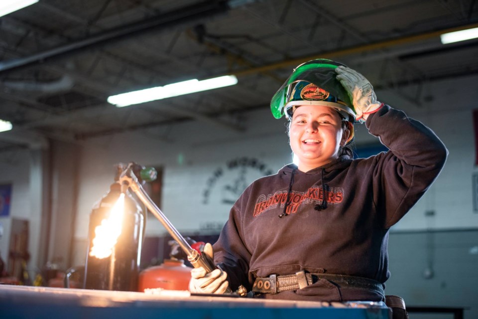 Emma MacDougall is an ironworker and a member of the Ontario Building & Construction Tradeswomen (OBCT).