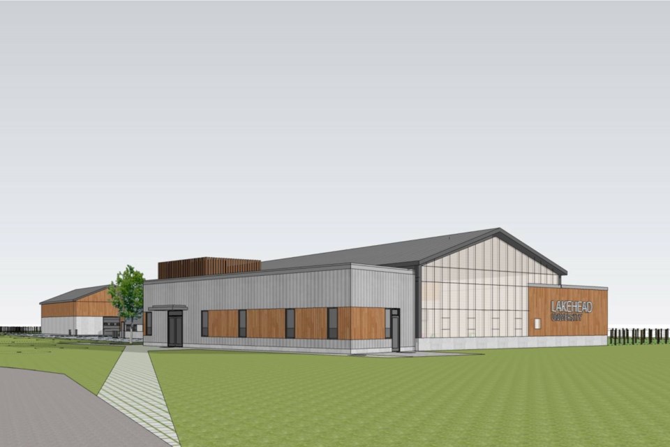 Architectural renderings by the design firm mcCallumSather illustrate what the future veterinary medicine facility will look like at Lakehead University in Thunder Bay.