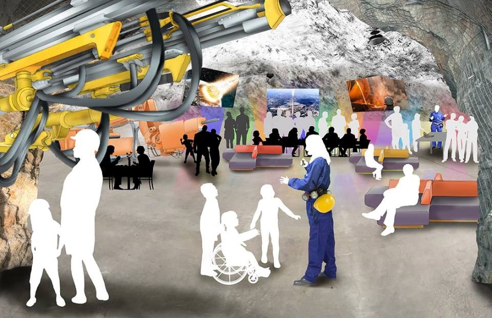 A rendering demonstrates what the new modern mining drift will look like at Dynamic Earth in Sudbury.