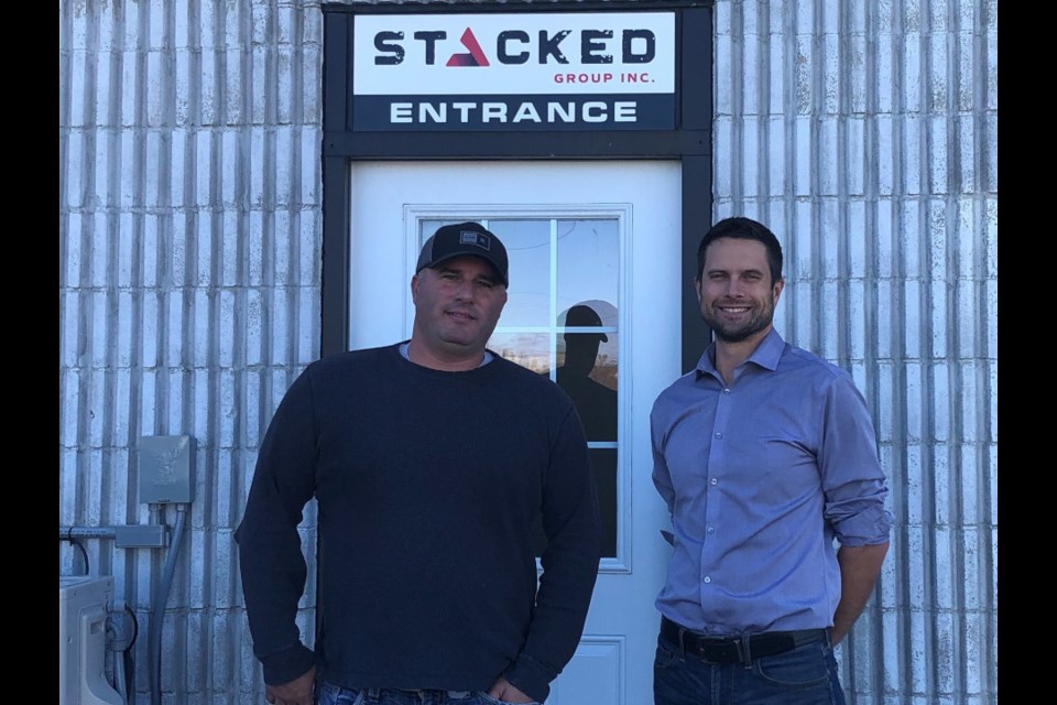 Steve Doucette (left) and Aaron Lambert are the principals behind Stacked Group Inc., a new, Sudbury-based mine and construction contracting firm. (Supplied photo)