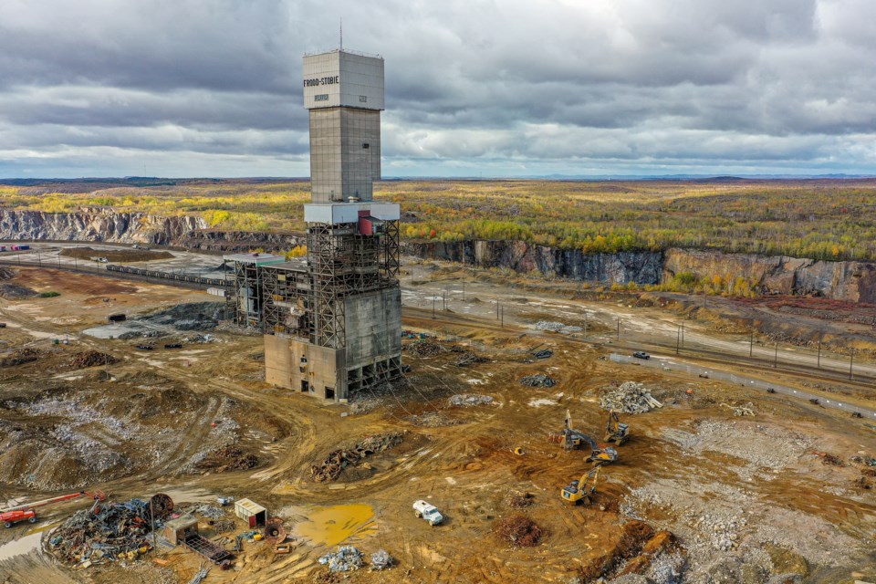 The Number Nine Shaft at Vale's Stobie Mine in Sudbury will be demolished this week. (Concrete Pictures Inc. photo)