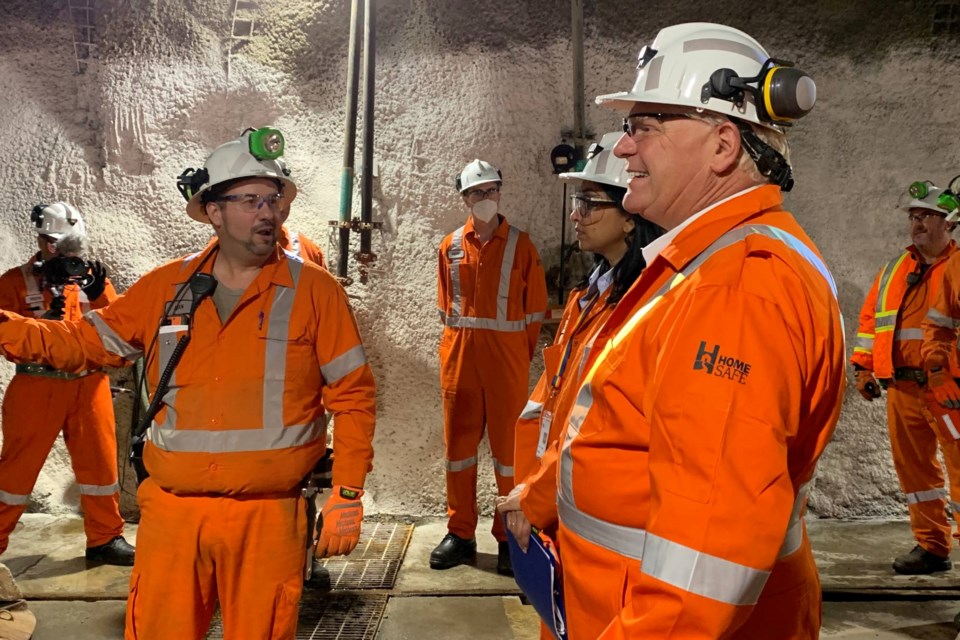 Ontario Premier Doug Ford tours Vale's newly opened South Mine expansion in Copper Cliff on Oct. 13.