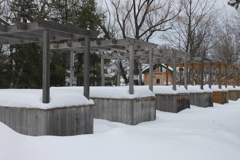 Outside the Vale greenhouse, the company has built raised planters where community members are invited to plant and harvest their own vegetable crops.