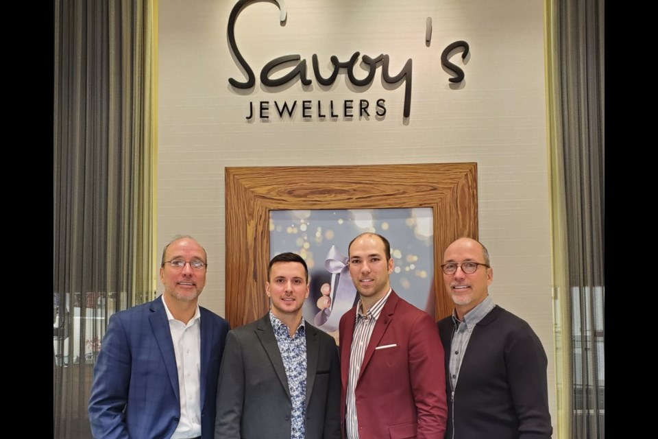 Three generations of the Rosset family have now been involved in the running of Savoy's Jewellers. Pictured are two generations of the family, including (from left) Rodger and his son Ryan, along with Nicholas and his father Richard.