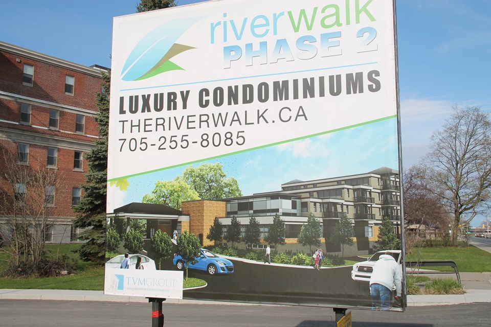 Further development of Riverwalk Condominiums in Sault Ste. Marie has been put on hold due to local economic conditions, says the project's developer. Darren Taylor/SooToday