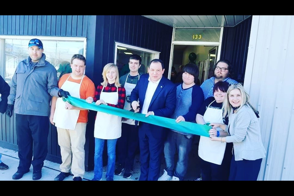 Grocer 4 Good, launched by Lisa Vezeau-Allen (far right), opened on March 6 in Sault Ste. Marie, with Mayor Christian Provenzano cutting the official ribbon. The grocery store is a social enterprise, employing people with an autism spectrum disorder, other intellectual disabilities, or those who are chronically underemployed, and all proceeds go back into the venture. (Supplied photo)