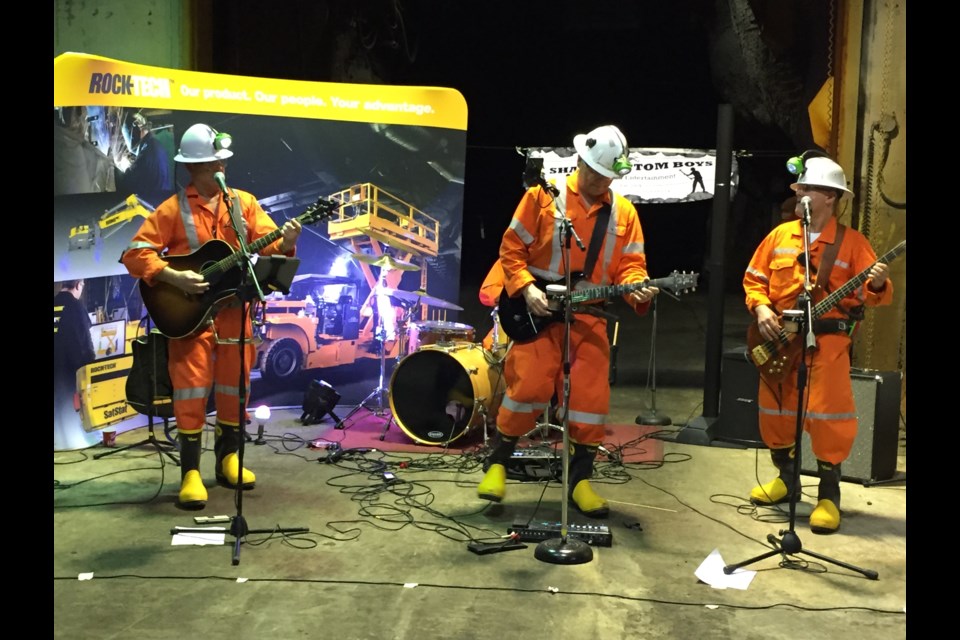 Sudbury band Shaft Bottom Boys reached a new Guinness World Record for performing the deepest underground concert on March 9 at Vale’s Creighton Mine in Sudbury. (Vale Canada archive)