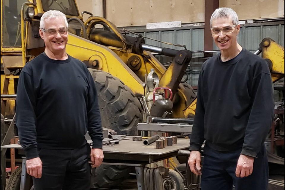 Brothers Derrick (left) and Paul Legros own LBC Contracting Inc., which developed the Auto Flex air ride suspension system in Thunder Bay.