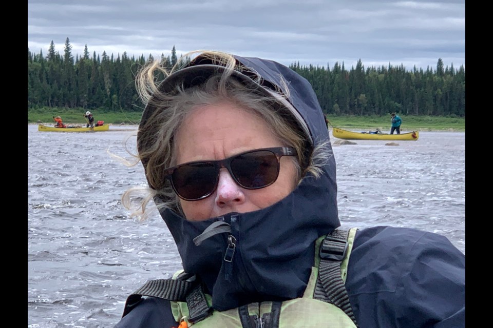 Mining reporter and author Virginia Heffernan on a canoe trip through the James Bay lowlands (Cindy Andrew photo)