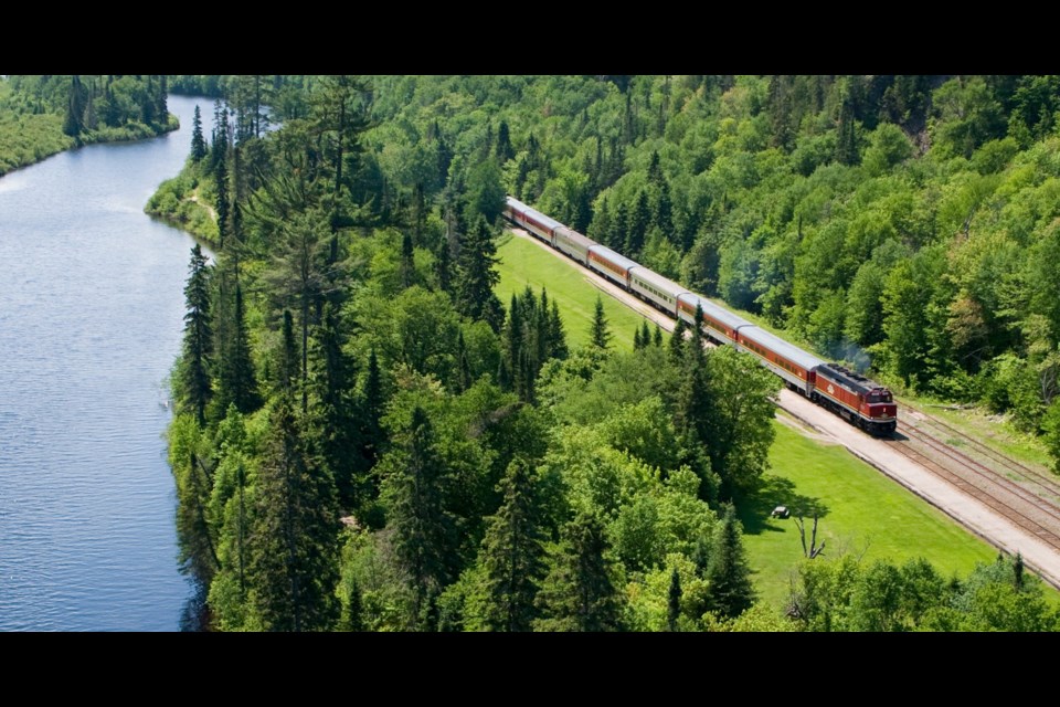 Tour train in Agawa Canyon Park (Watco photo)