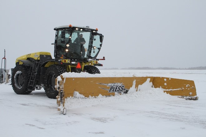 The Eagle‐CLAAS Xerion 5000 tractor is the latest edition to the Greater Sudbury Airport as part of the snow removal system to keep the airport running efficiently.