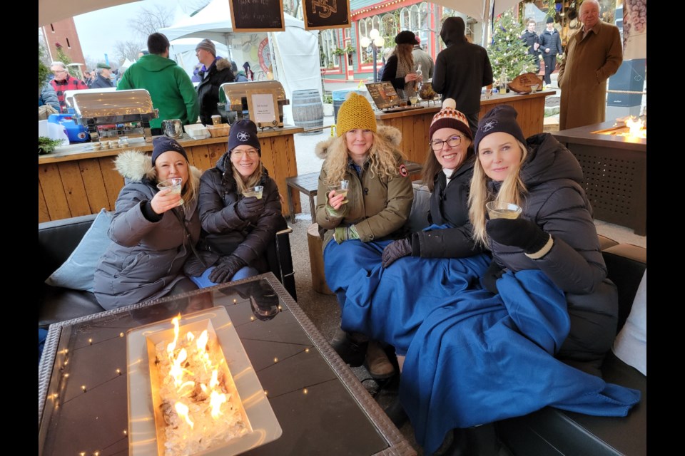 A group of friends from Mississauga enjoy a women's  weekend in NOTL, with an afternoon in the VIP lounge at the Icewine Festival on Queen Street.