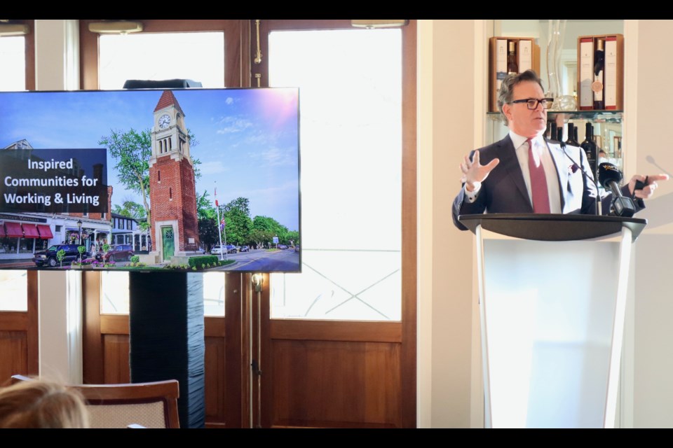 John Peller outlining his premium wine strategy to a group of movers and shakers at Peller Estates Winery earlier this year.