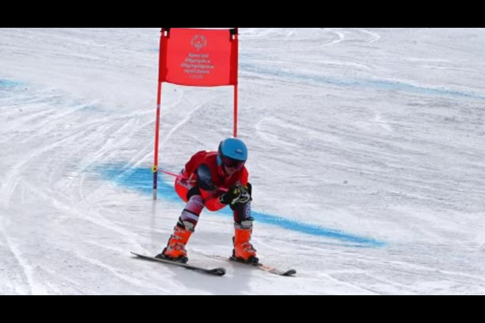 Carter Simpson during his gold medal run in the Super G race. 