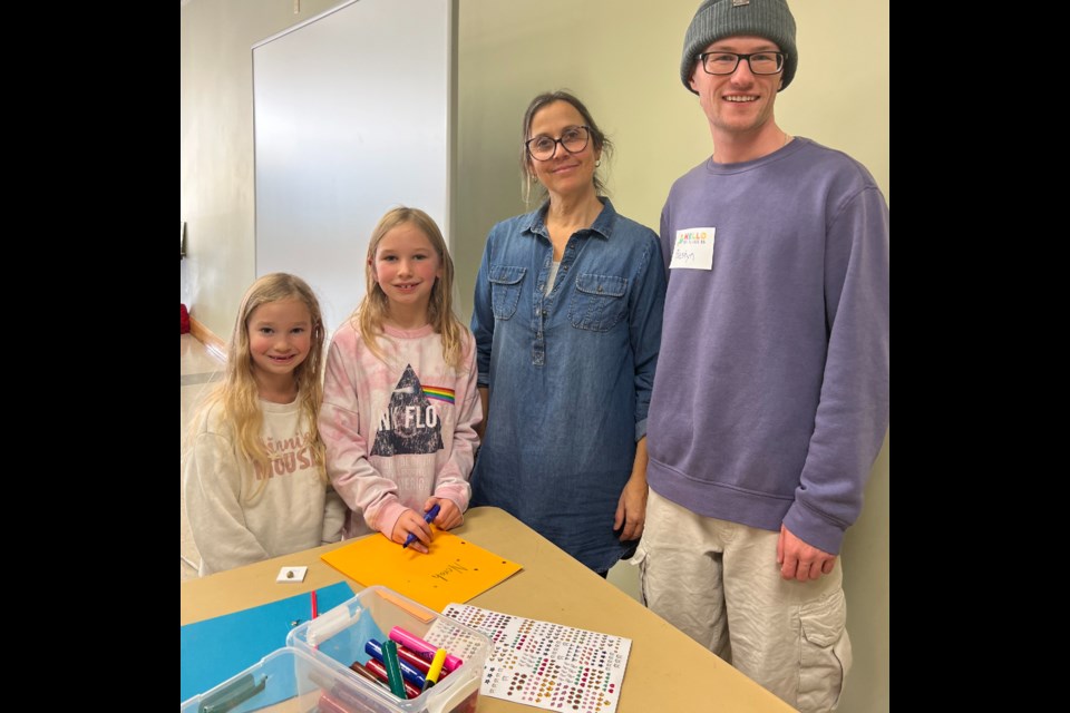 Claire and Norah Weaver With volunteers Francesca Sorrenti and Prestyn Sider.