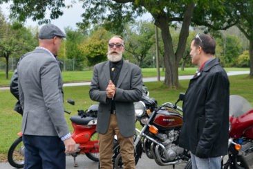 Herb Nelson (centre) helped raise awareness of men’s mental health through the Distinguished Gentleman’s Ride. (Photo supplied)