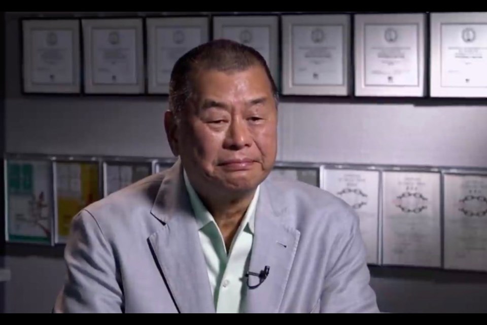 Jimmy Lai becomes emotional in a CBC TV interview when asked about his twin sister, Si Wai Lai, who lives in NOTL and helped purchase and run the NOTL hotels that are now  under the Vintage Hotels umbrella. | Screenshot