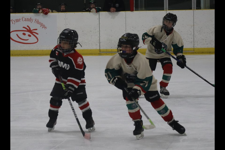 NOTL Wolves U9-Local League team in action Friday against a team from Sault Ste. Marie. 