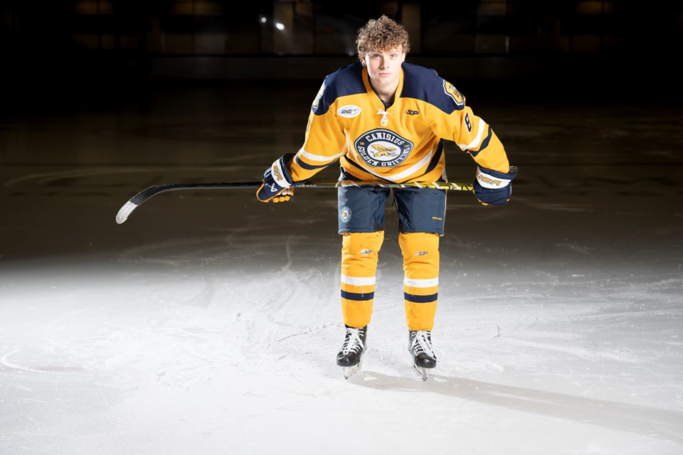 Canisius coach Trevor Large says Matteo Giampa is a strong skater with a potent shot.