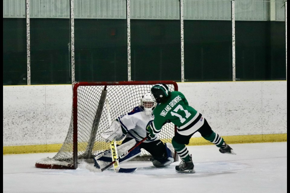 NOTL’s U13 Silas Unruh scores the winning goal for the championship in a shootout, after triple overtime.
