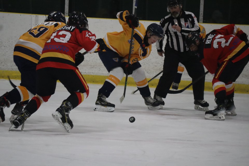 Yakov Shevchenko takes a faceoff for the Preds.