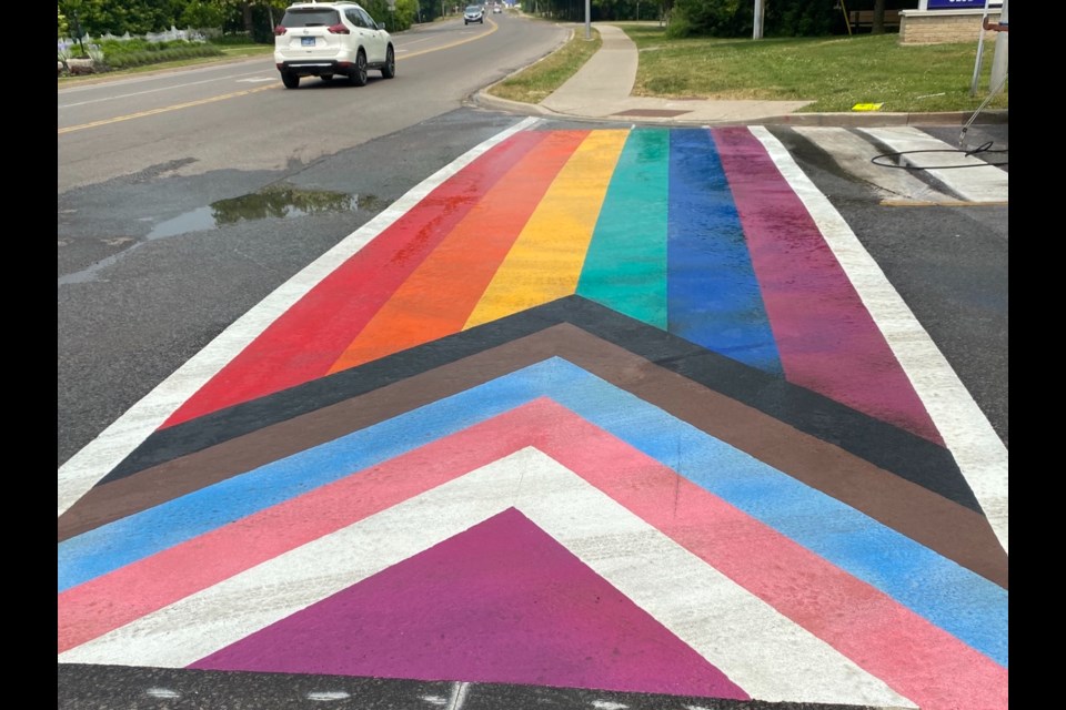 NOTL's Pride crosswalk was restored to its original state by Tuesday afternoon.