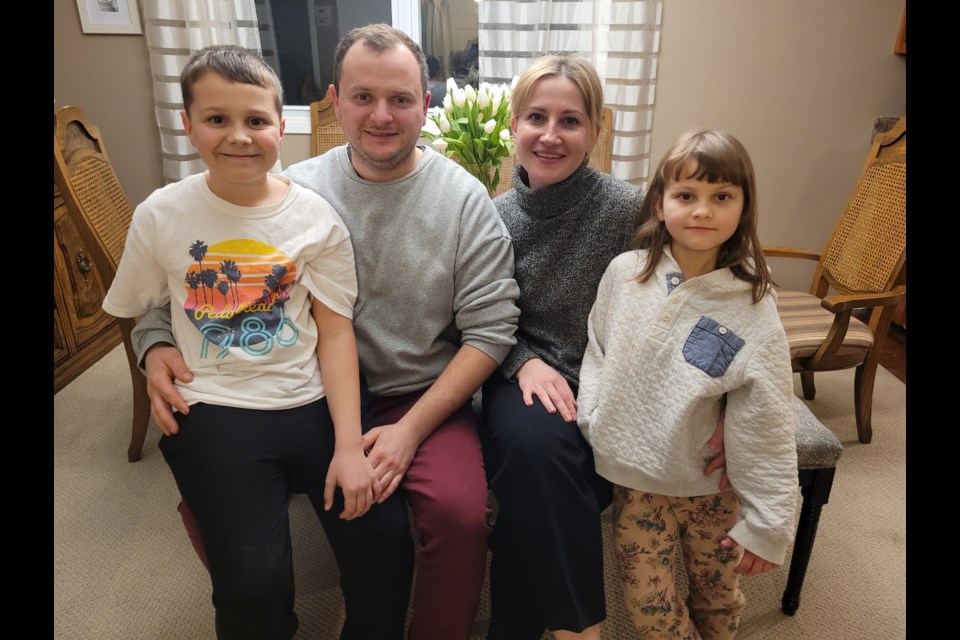 Vasyl Babin and Liudmyla (Luda) Babina, with their children Daniel and Valeria, in their York Road home. 
