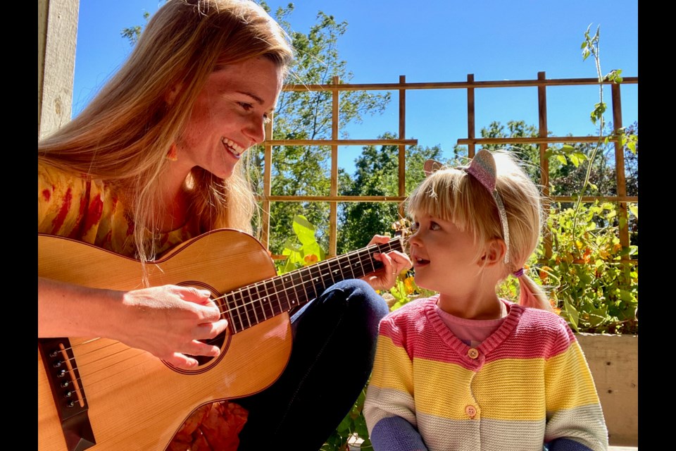 Whitney with her daughter Melody, from the artwork for Singing Hen.