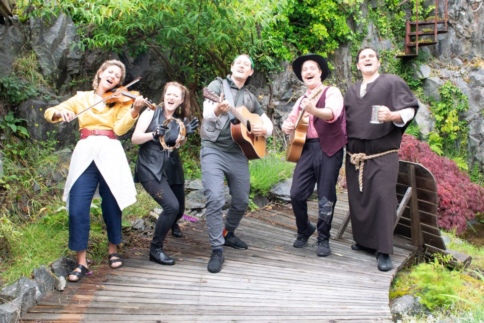 Cast members of Robin Hood rehearse on Bowen Island. The play runs July 16-23 outdoors at Presentation House Theatre.