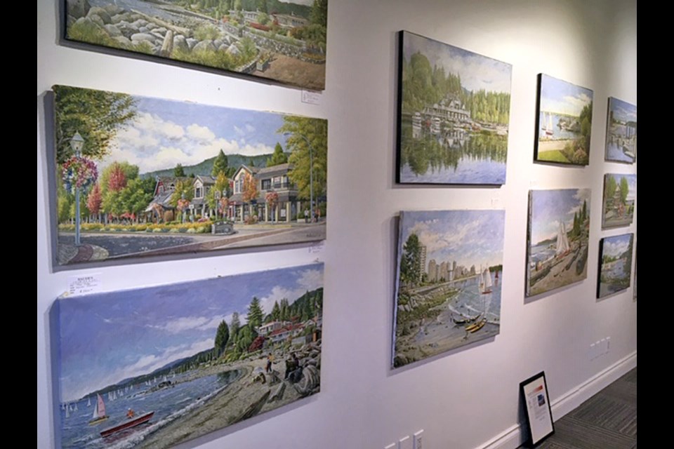 26 paintings of West Vancouver by  Vojislav Morosan are now for sale at Bauer’s Framing & Art. photo Ron Bauer