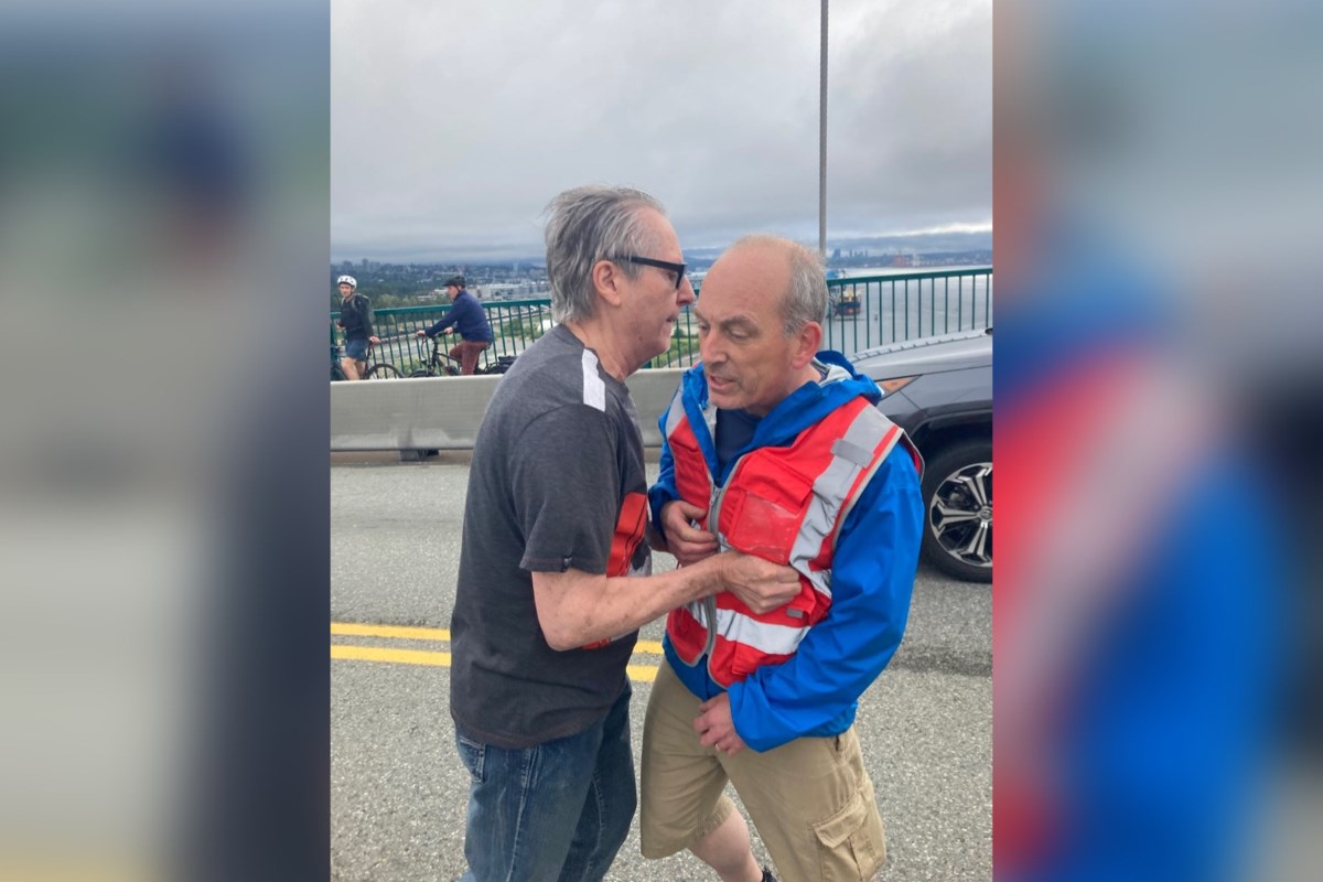 Angry drivers confront protesters on BC’s Lions Gate Bridge