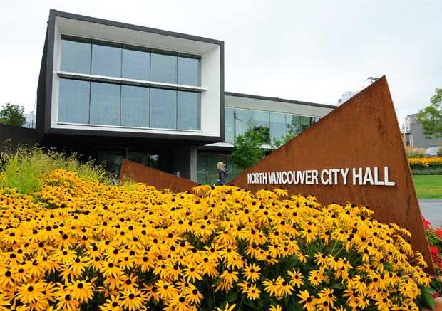 NV City Hall Sign Flowers Building CG