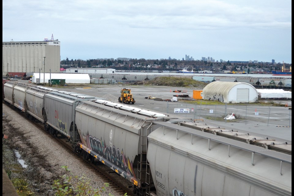 Richardson International is applying to redevelop the vacant land at its North Vancouver grain terminal into a new 15-line rail yard, Dec. 13, 2021.
