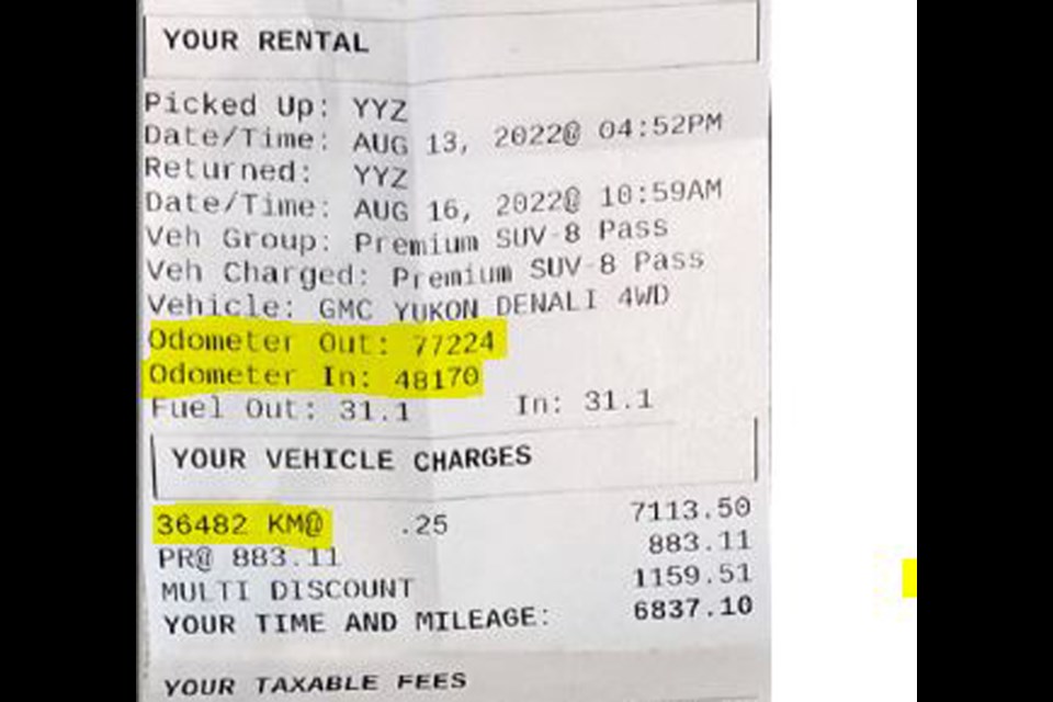 Prøv det lommelygter Isbjørn Avis Car Rental bills B.C. woman for 36,000 kilometres in 3 days - North  Shore News