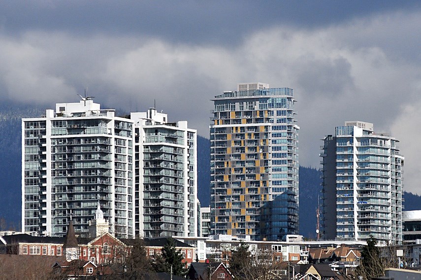Condo towers rise out of the City of North Vancouver. Central Lonsdale was one of the fastest growing neighbourhoods in the last give years, according to census data.