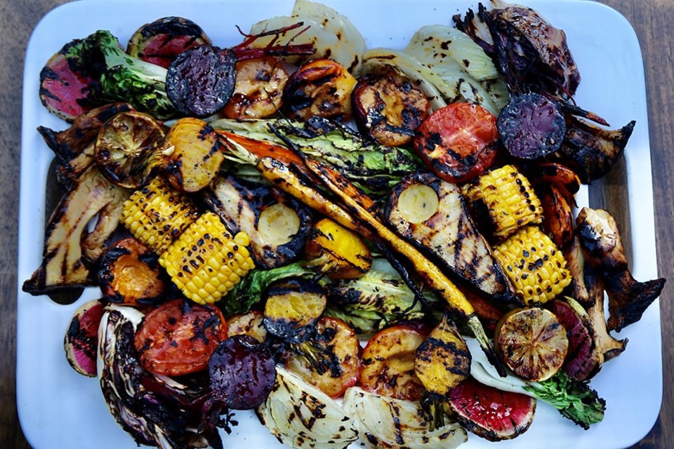 Beautiful, delicious, nutritious garden-fresh grilled vegetables and fruit.